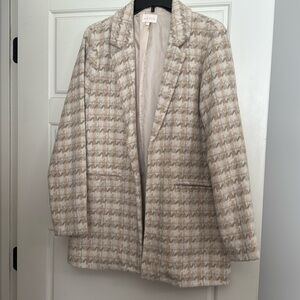 Tan houndstooth blazer